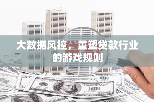 沾益大数据风控，重塑贷款行业的游戏规则