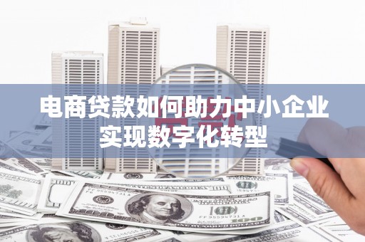 沾益电商贷款如何助力中小企业实现数字化转型