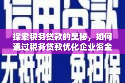 沾益探索税务贷款的奥秘，如何通过税务贷款优化企业资金流