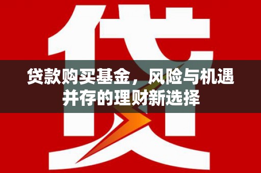 沾益贷款购买基金，风险与机遇并存的理财新选择