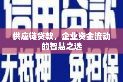 沾益供应链贷款，企业资金流动的智慧之选