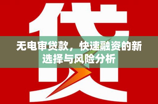 沾益无电审贷款，快速融资的新选择与风险分析