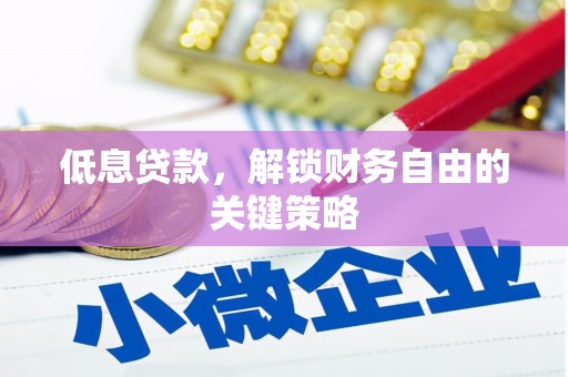 沾益低息贷款，解锁财务自由的关键策略