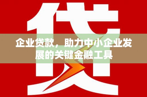 沾益企业贷款，助力中小企业发展的关键金融工具