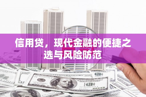 沾益信用贷，现代金融的便捷之选与风险防范